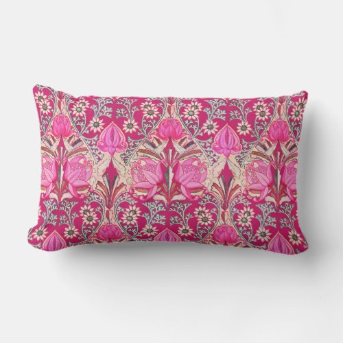 Elegant Vintage Victorian Pink Flowers Pattern Lumbar Pillow