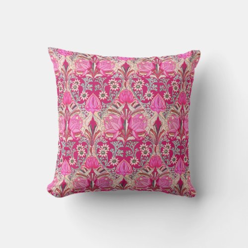 Elegant Vintage Victorian Pink Flowers Pattern Throw Pillow