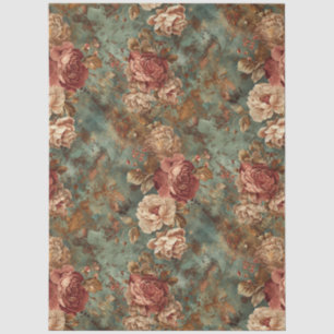 Elegant Vintage Victorian Rustic Floral Decoupage  Tissue Paper