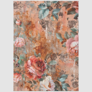 Elegant Vintage Victorian Rustic Floral Decoupage  Tissue Paper