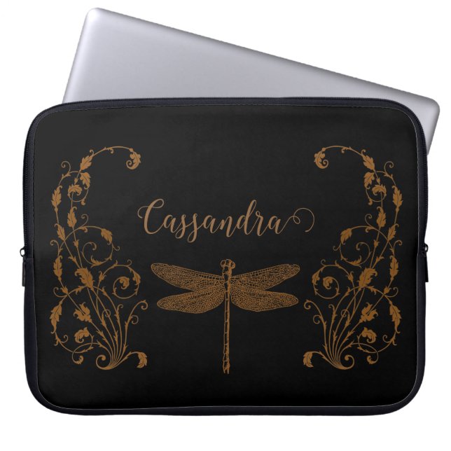 Elegant, Vintage, Victorian Steampunk Personalized Laptop Sleeve (Front)