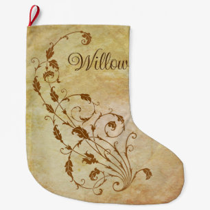 Elegant, Vintage, Victorian Steampunk Personalized Large Christmas Stocking