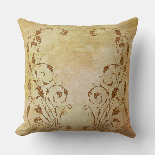 Elegant, Vintage, Victorian Steampunk Throw Pillow (Front)