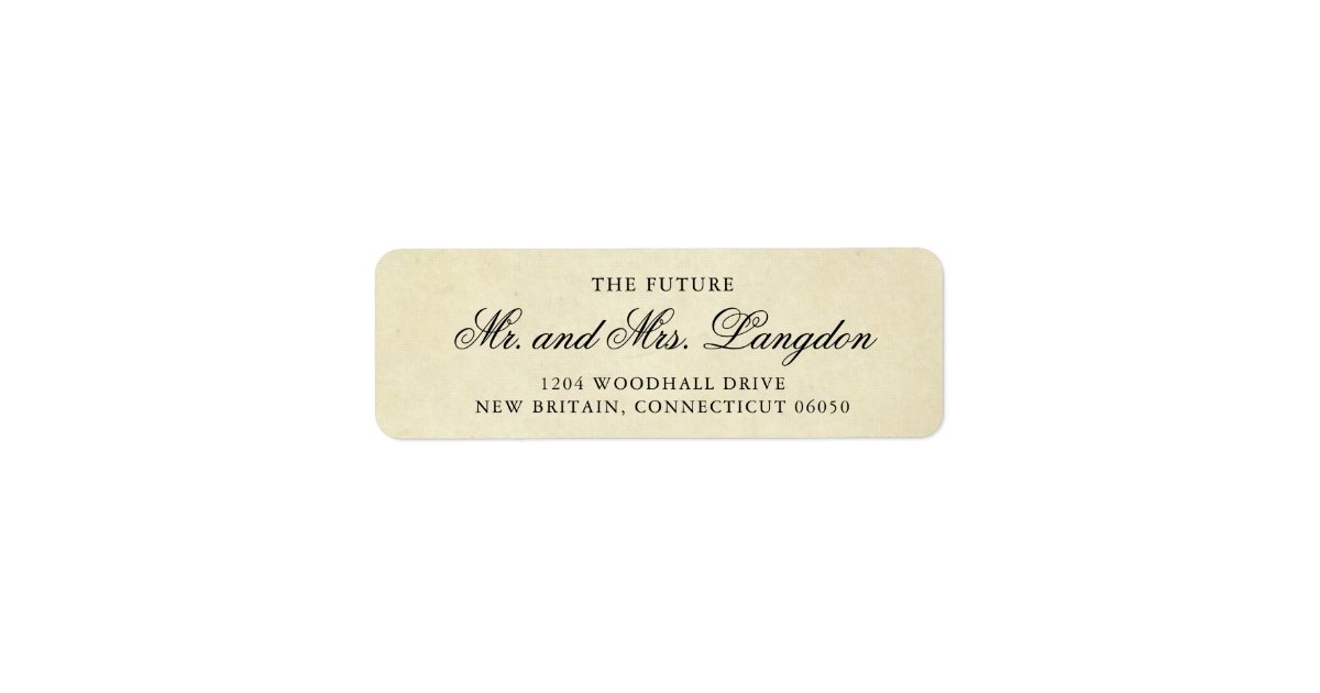 Elegant Vintage Victorian Wedding Return Address Label | Zazzle
