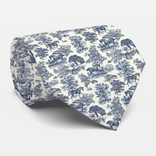 Elegant Vintage Vintage Blue Horses Country Toile Neck Tie