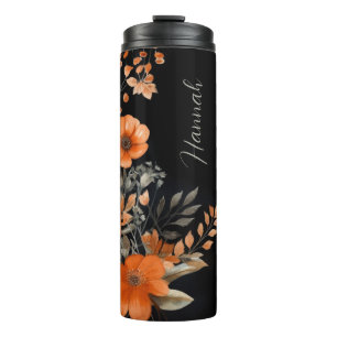 Elegant Vintage Watercolor Floral Custom Thermal Tumbler