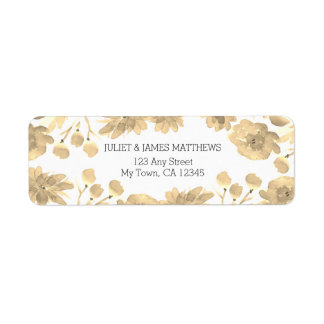 Elegant Vintage Watercolor Floral Design Address Label