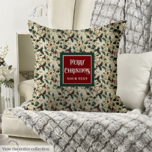 Elegant vintage watercolor pillow in muted colors