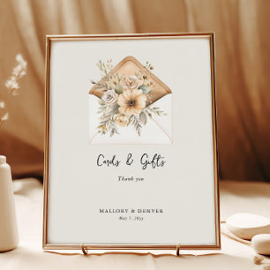 Elegant Vintage Watercolor Wedding Cards and Gifts Poster