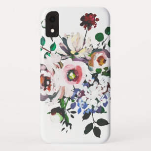 Elegant Vintage Watercolor White Floral iPhone XR Case