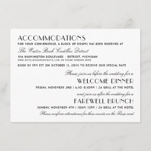 Elegant Vintage Wedding Accommodations Enclosure Card