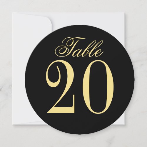 Elegant Vintage Wedding Circle Table Number Card