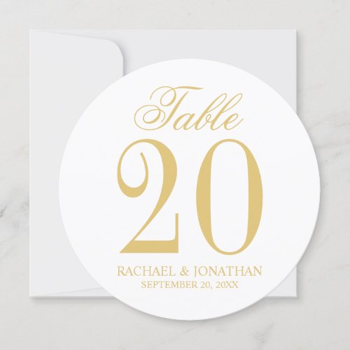 Elegant Vintage Wedding Circle Table Number Card