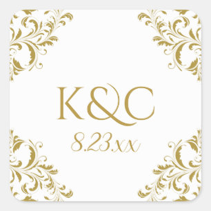 Elegant Vintage Wedding Label Nadine - Gold 2