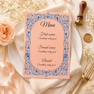 Elegant Vintage Wedding Menu Template Customizab
