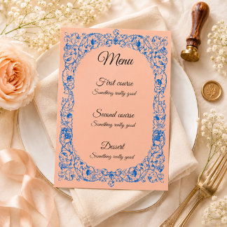 Elegant Vintage Wedding Menu Template | Customizab