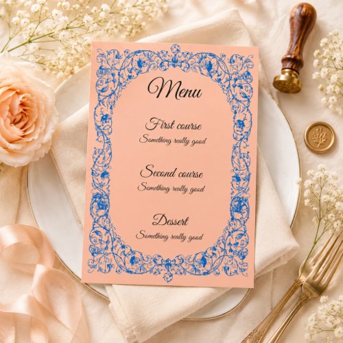 Elegant Vintage Wedding Menu Template | Customizab