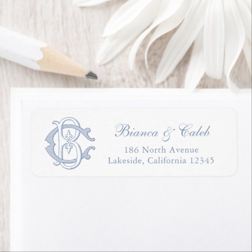 Elegant Vintage Wedding Monogram BC Return Address Label