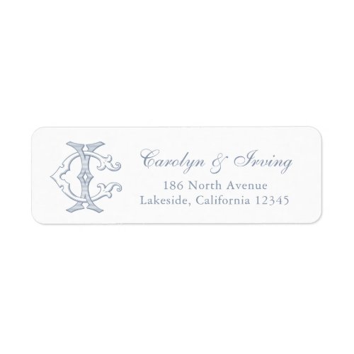 Elegant Vintage Wedding Monogram CI Return Address Label
