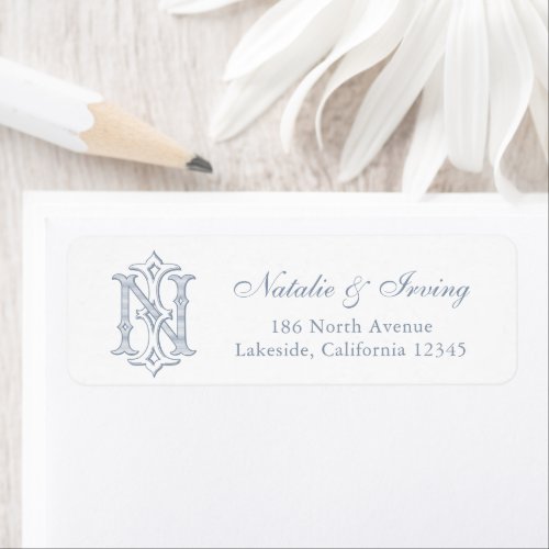 Elegant Vintage Wedding Monogram IN Return Address Label