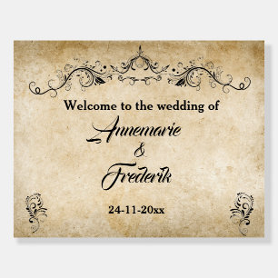 Elegant Vintage Wedding on Faded Beige Parchment Foam Board