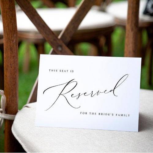 Elegant Vintage Wedding Reserved Sign Card