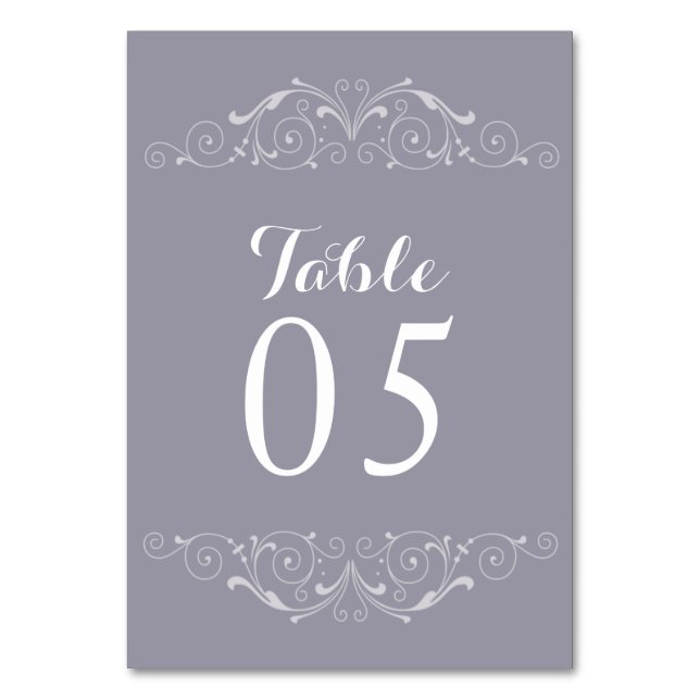 Elegant Vintage Wedding Table Number (Front)
