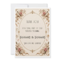 Elegant Vintage Wedding Thank You Card