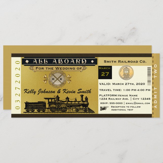Vintage Train Tickets Printable Train Tickets Wedding Train 