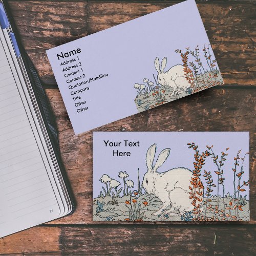 Elegant Vintage White Rabbit Business Card Template