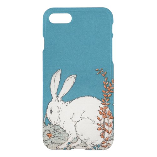 Elegant Vintage White Rabbit Flowers iPhone SE87 Case