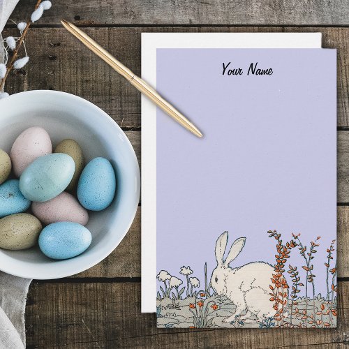 Elegant Vintage White Rabbit Stationery