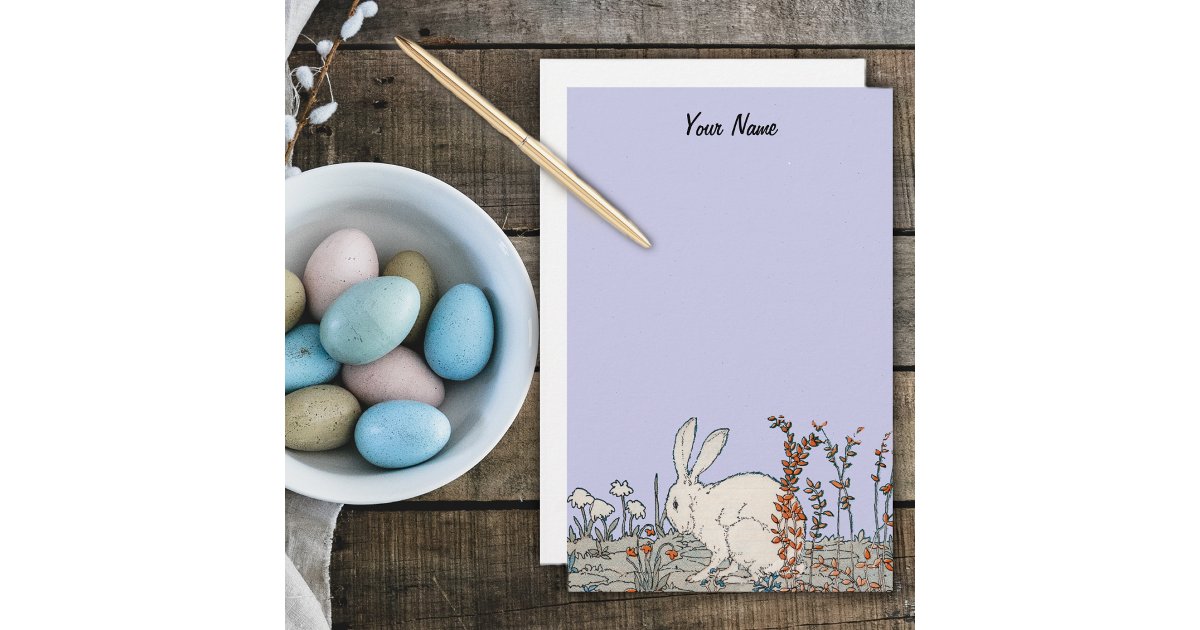 Elegant Vintage White Rabbit Stationery | Zazzle