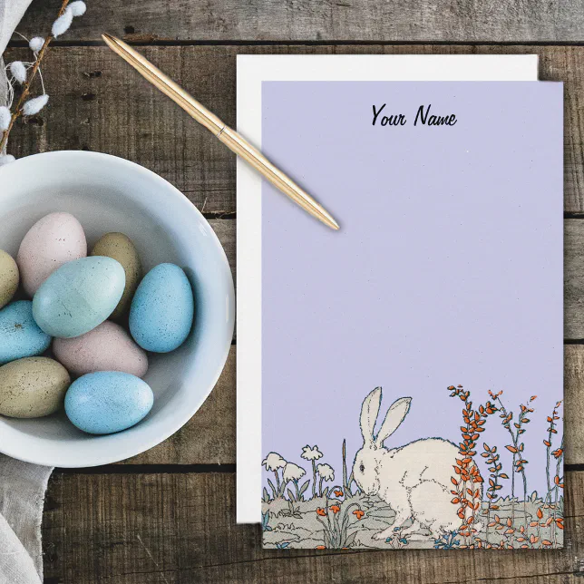 Elegant Vintage White Rabbit Stationery | Zazzle