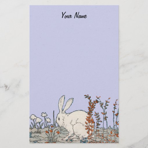 Elegant Vintage White Rabbit Stationery | Zazzle