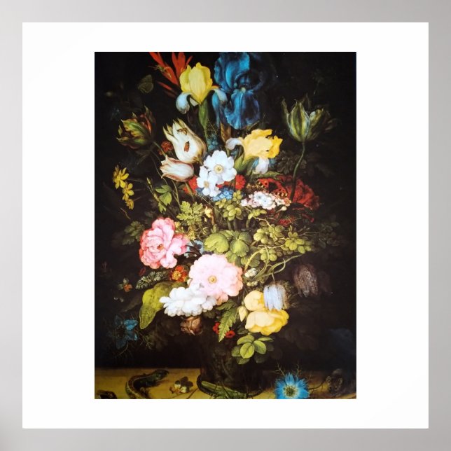 Elegant Vintage Wildflower Artwork Poster (Front)