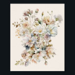 Elegant Vintage Wildflower Artwork Poster<br><div class="desc">Elegant Vintage Wildflower Artwork Poster features a beautiful bouquet of watercolor wildflowers in shades of ivory, blush, mauve, sage, navy and gold</div>