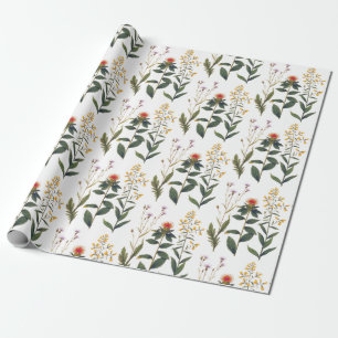 Elegant Vintage Wildflowers Nature Lover Wrapping Paper