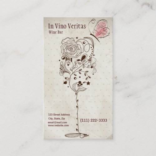 Elegant Vintage Wine Bar Business Card