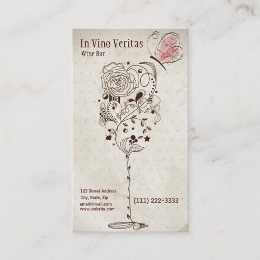 Customizable Elegant Vintage Wine Bar Business Card