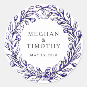 Elegant Vintage Wreath Wedding Envelope Seal