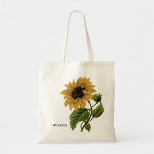 Elegant Vintage Yellow Brown Sunflower Tote Bag