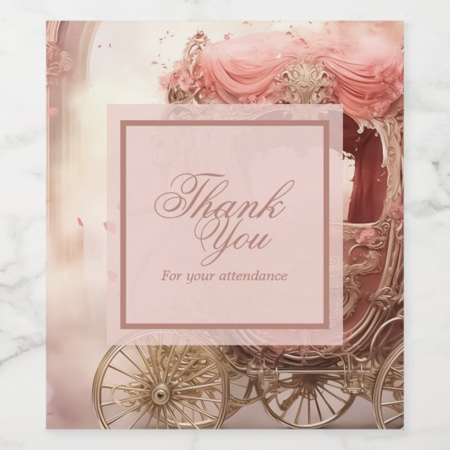 Elegant vintageromantic thank you wedding  wine label (Single Label)