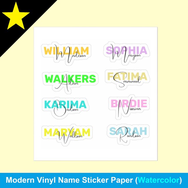 Elegant Vinyl Full Names, Best Waterproof Stickers (Cute water bottle stickers
Back-to-school name labels
Durable vinyl name tags
Girly personalized)