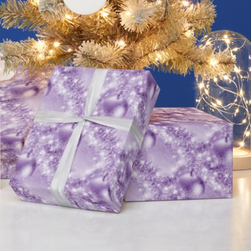 Elegant Violet Christmas Ball Wrapping Paper