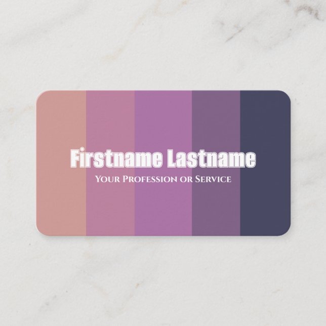 Elegant violet color palette calligraphy QR-Code Business Card (Front)