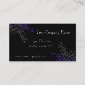 Elegant Violet Floral Embellished Business Card by capturedbyKC at Zazzle