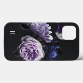 Elegant Violet Floral Rose Monogram Case-Mate iPhone Case (Back (Horizontal))