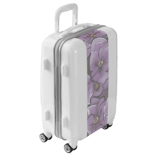 Elegant Violet Flowers Lesbian Wedding Suitcase