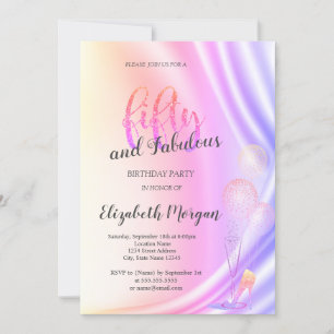 Elegant Violet Glitter High Heels 50th Birthday  Invitation